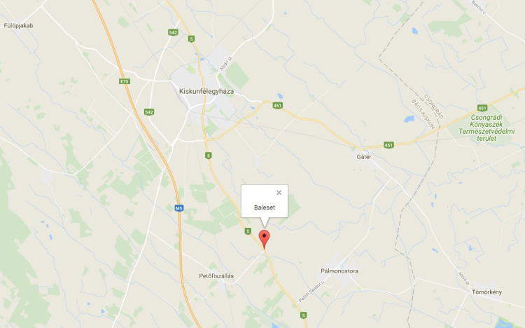 Baleset az 5-ös számú főúton