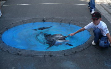 3D street-art a Petőfi téren