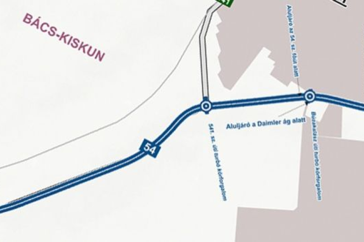 Négysávos lesz az 54-es főút kecskeméti szakasza