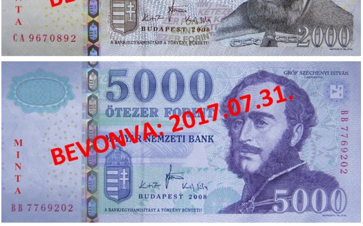 Már csak pár napig válthatók át ingyenesen a régi 2000 és 5000 forintosok