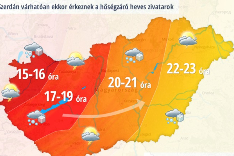 Pusztító jégeső lehet szerdán