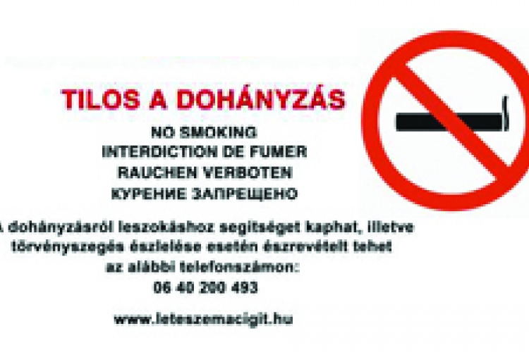 Új táblák tiltják a dohányzást