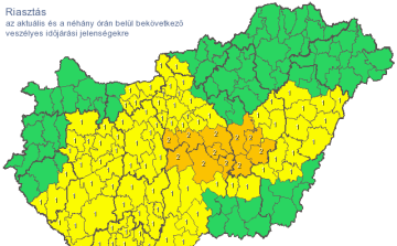 Narancssárga (2. fokú) riasztás Bács-Kiskun megye több járására