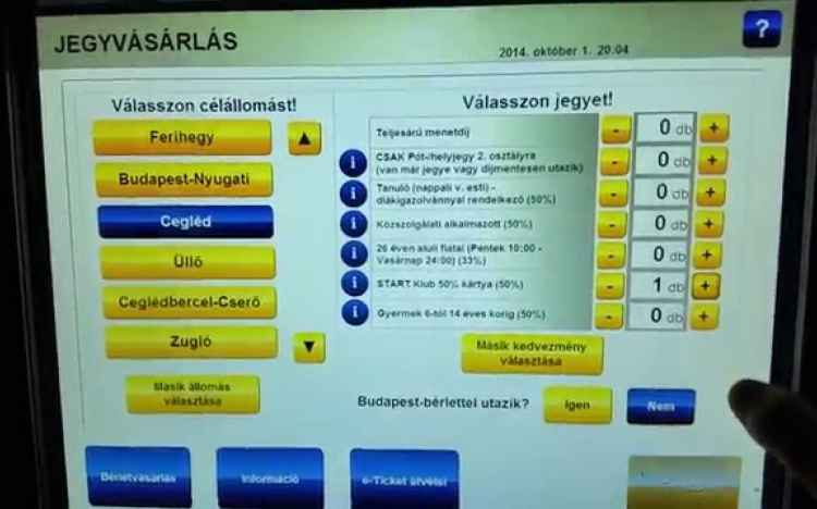 Újfajta jegyértékesítő automaták a Keleti pályaudvaron