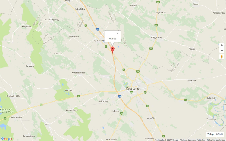 Teljes lezárás az M5-ös autópálya kivezető szakaszán