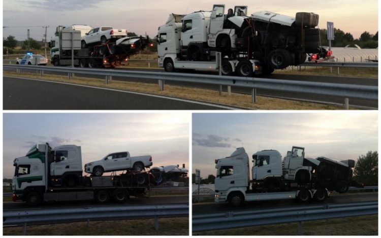 Transformers-ekhez hasonló teherautók közlekedtek az M5-ös autópályán