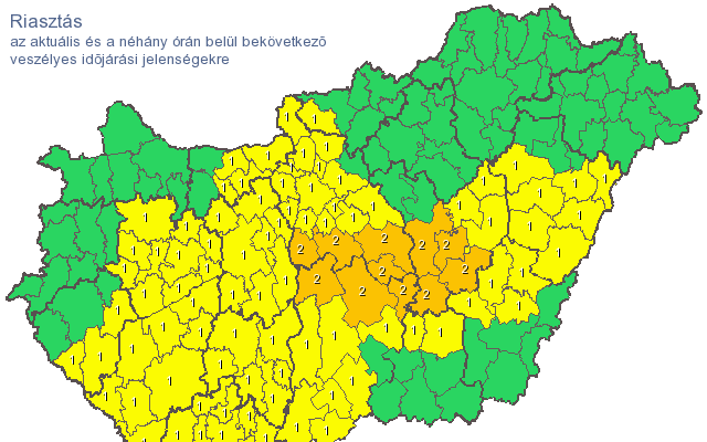 Narancssárga (2. fokú) riasztás Bács-Kiskun megye több járására