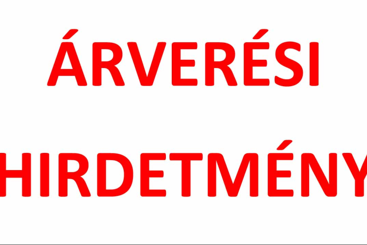 Árverési hirdetmény járművekre, eszközökre