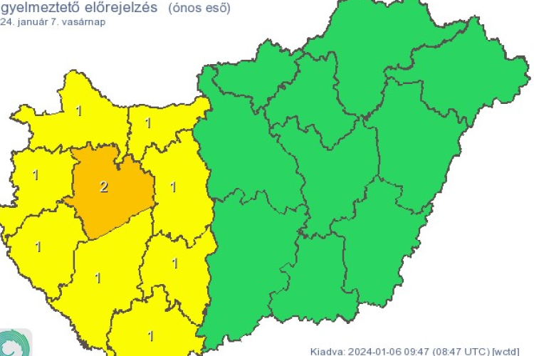 Ónos esőre figyelmeztet a meteorológiai szolgálat vasárnap